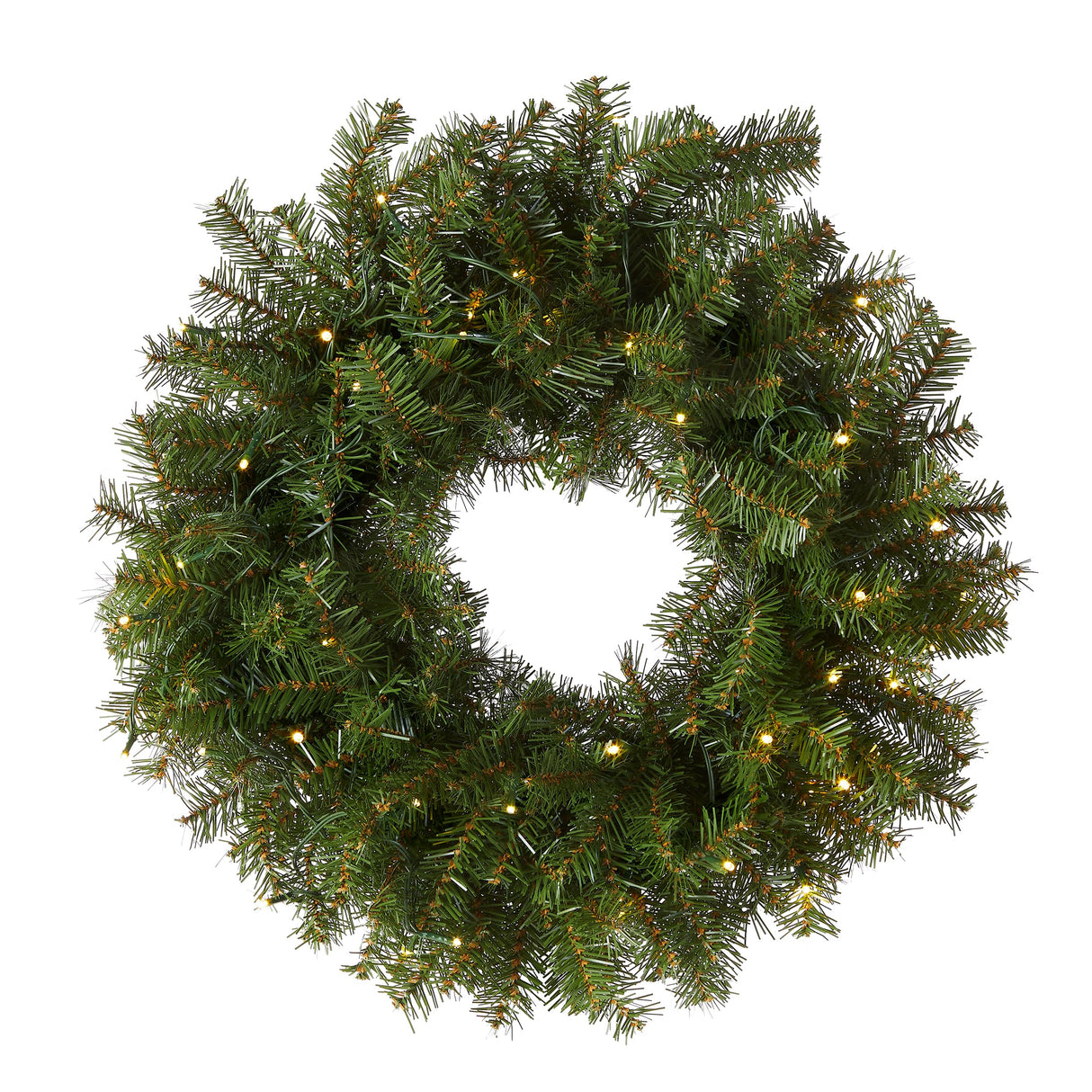 National Tree Company Pre-Lit Artificial Christmas Wreath, Green, Norwood Fir, White Lights, Christmas Collection, 24 Inches National Tree Company