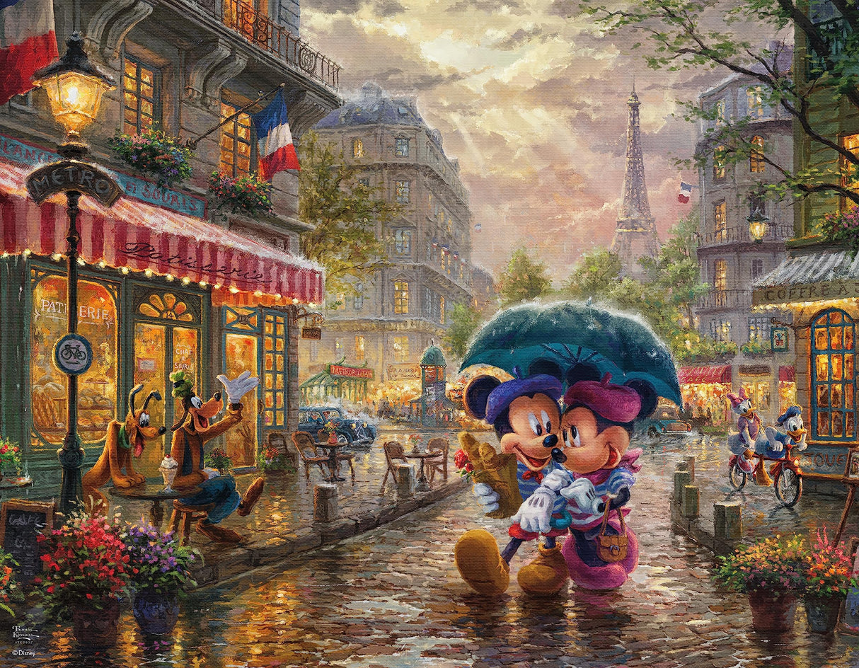 Ceaco - 4 in 1 Multipack - Thomas Kinkade - Disney - Mickey & Minnie - (4) 500 Piece Jigsaw Puzzles Ceaco