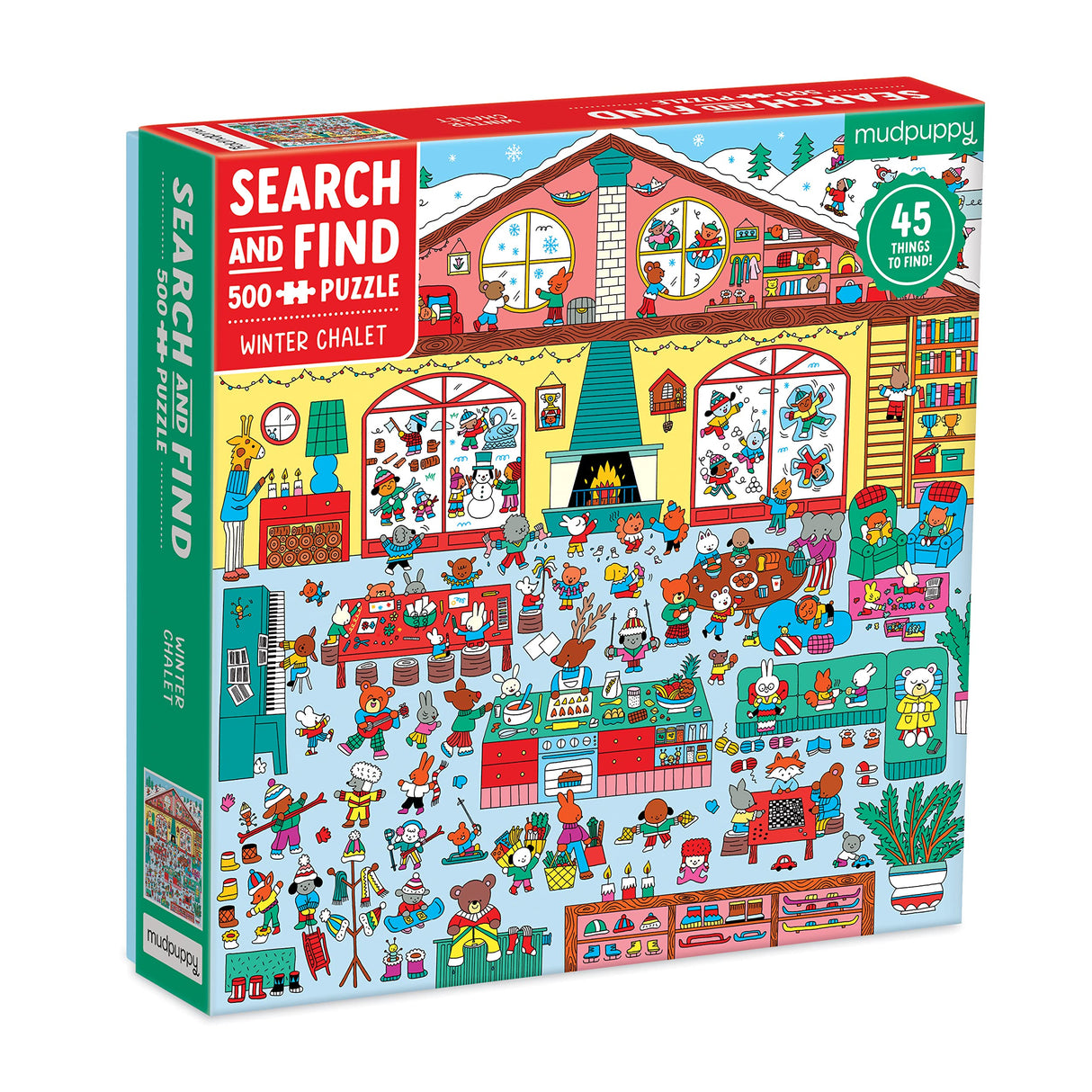 Mudpuppy Winter Chalet 500 PC Search & Find Puzzle Mudpuppy