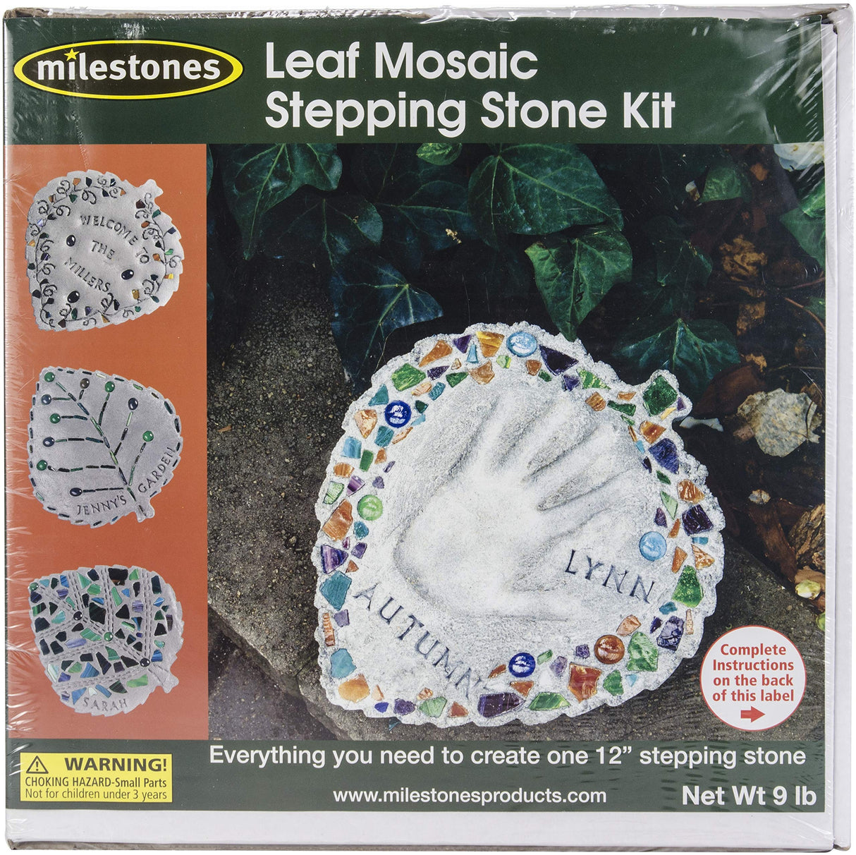 Midwest Products Milestones Decorative Mosaic Leaf Stepping Stone Kit for Flower Beds, Gardens, and Walkways - 901-11455 Midwest Products