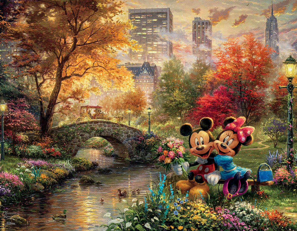 Ceaco - 4 in 1 Multipack - Thomas Kinkade - Disney Dreams Collection - Cinderella, The Lion King, Mickey and Minnie, & The Little Mermaid - (4) 500 Piece Jigsaw Puzzles , Blue Ceaco