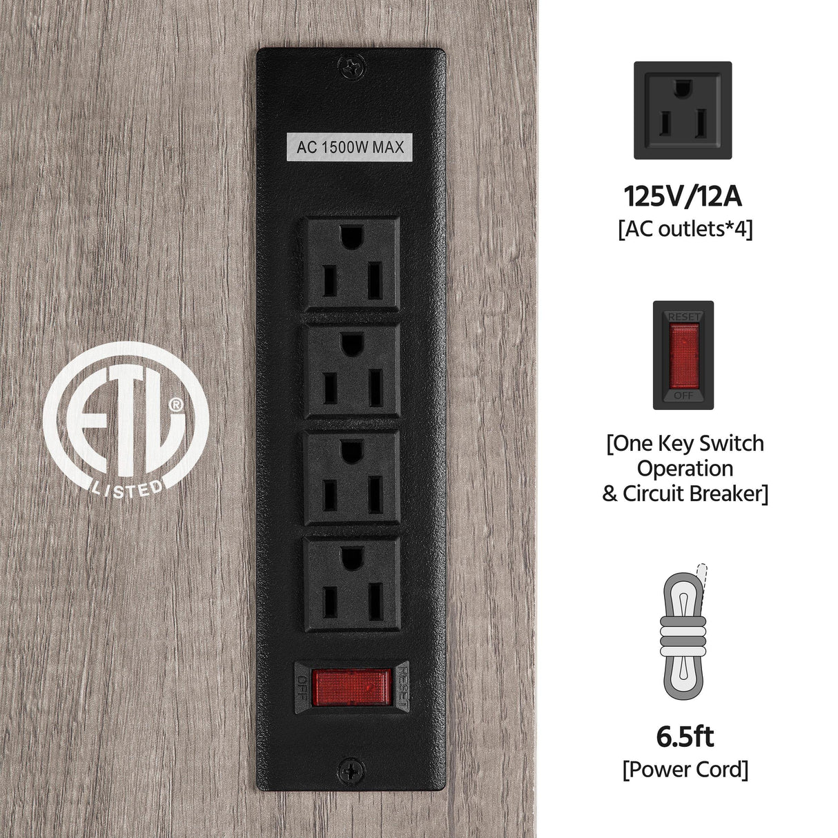 Yaheetech TV Stand with Power Outlet for 75 Inch TV, 3 Tiers TV Storage Cabinet Entertainment Center, Retro 63 Inch Long TV Console Table with Charging Station for Living Room, Gray Yaheetech