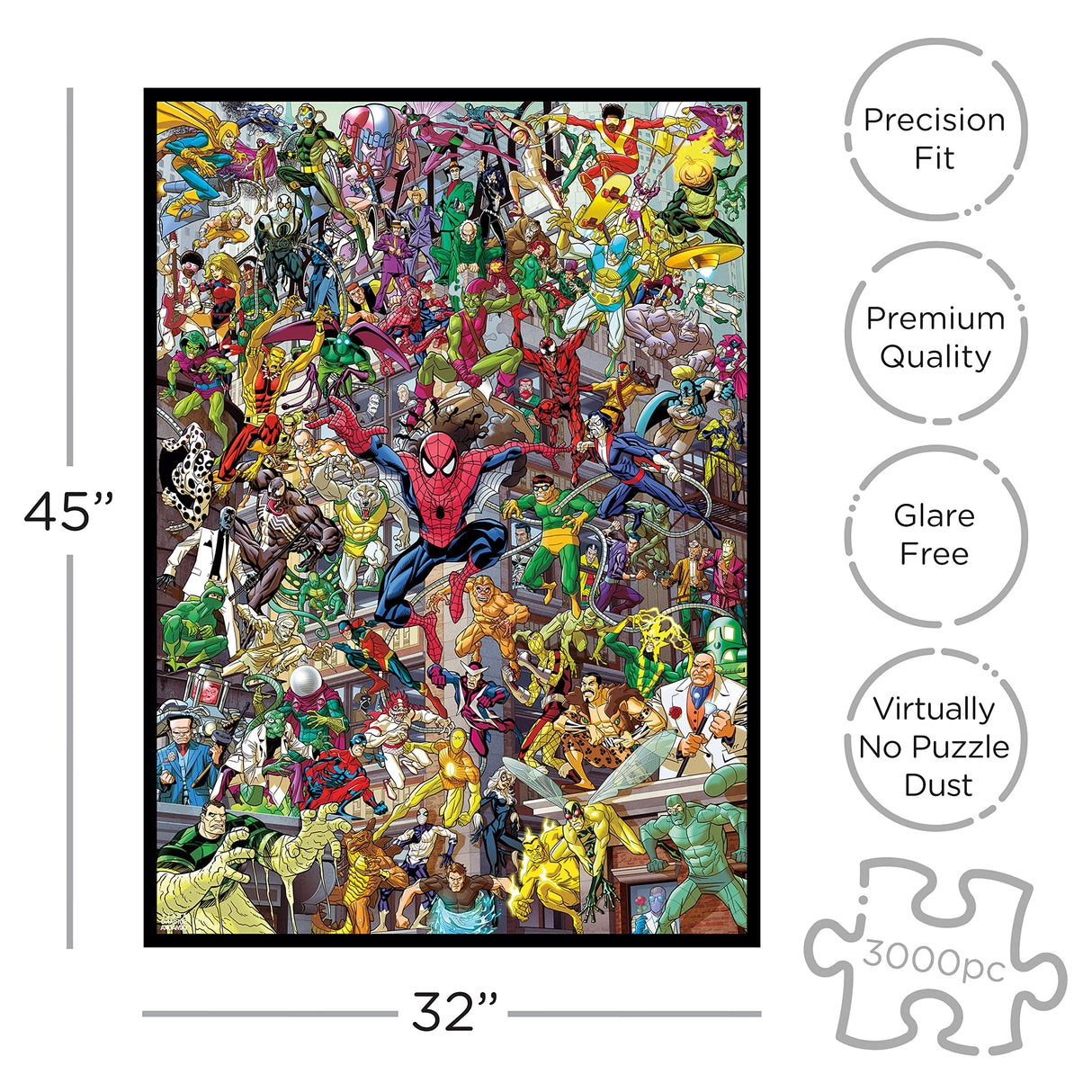 AQUARIUS Marvel Spider-Man Villains Puzzle (3000 Piece Jigsaw Puzzle) - Officially Licensed Marvel Comics Merchandise & Collectibles - Glare Free - Precision Fit - 32x45 Inches AQUARIUS