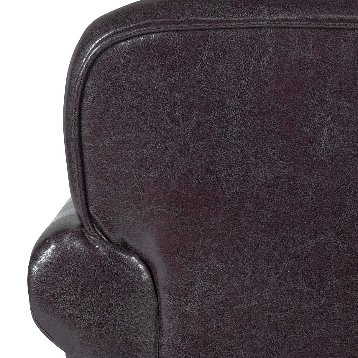 HomePop Youth Leatherette Club Chair, Dark Brown HomePop