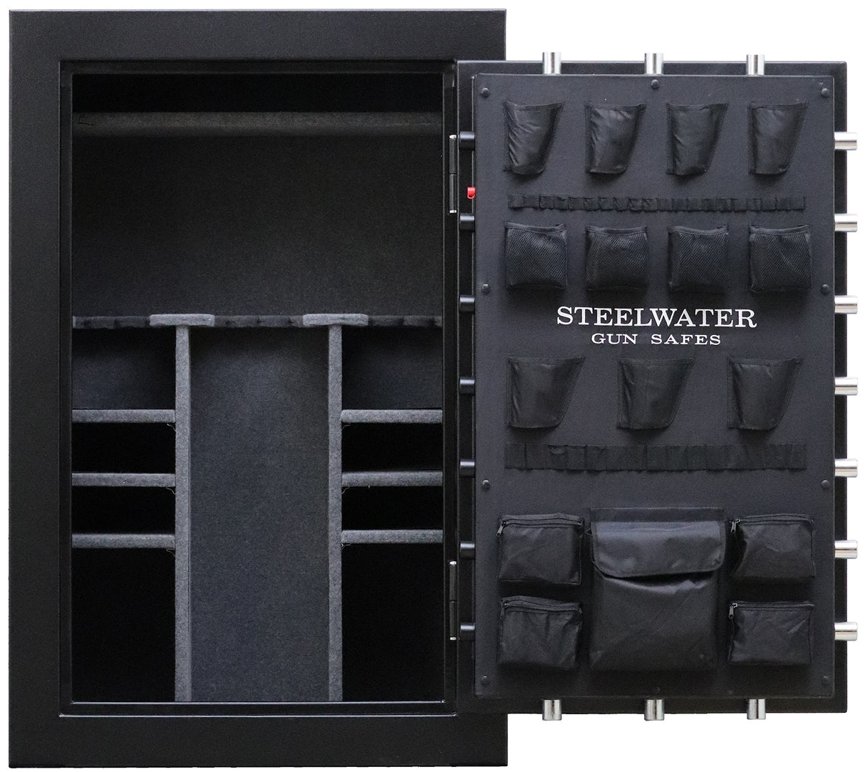 STEELWATER GUN SAFES New Improved Heavy Duty E.M.P Proof, 39 Long Gun, 60 MInute Fire Protection, Auto LED LIghts, Dehumidifier, Door Organizer, Interior Outlet, for Rifles and more. AMLD593924-EMP Steelwater Gun Safes