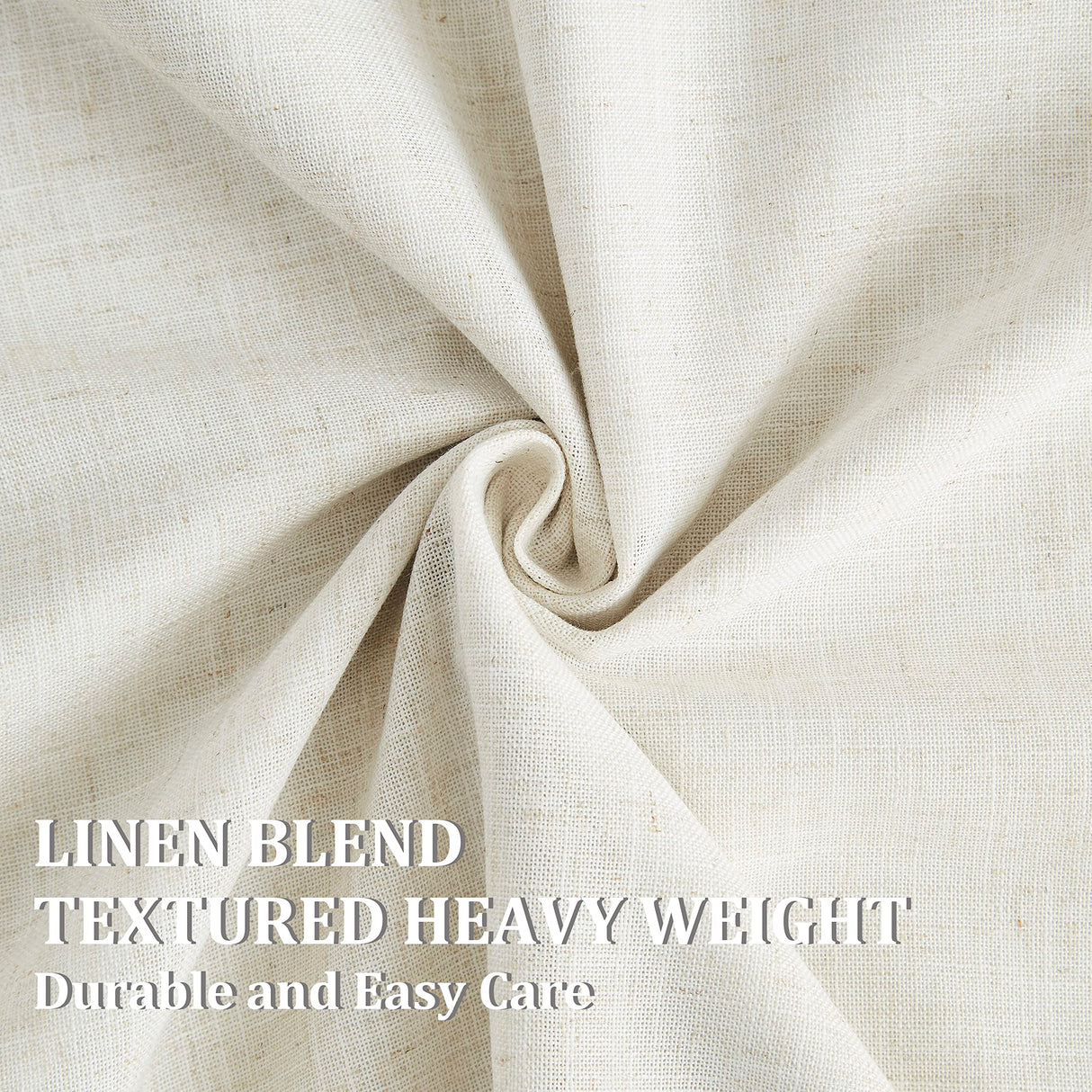 Vision Home Natural Pinch Pleated Full Blackout Curtains Linen Blended Room Darkening Window Curtains 108 inch for Living Room Bedroom Thermal Insulated Pinch Pleat Drapes with Hooks 40" Wx108 Lx2 Vision Home