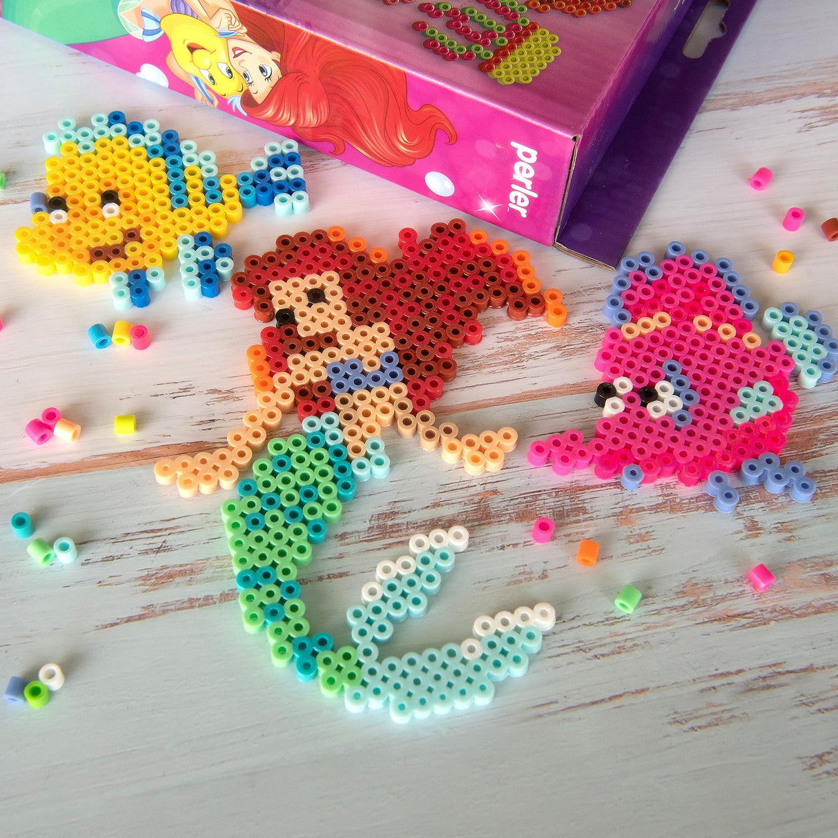 Perler Disney's The Little Mermaid Fused Bead Craft Activity Kit, Includes 9 Patterns, Finished Project Sizes Vary, Multicolor 2003 Pieces Perler