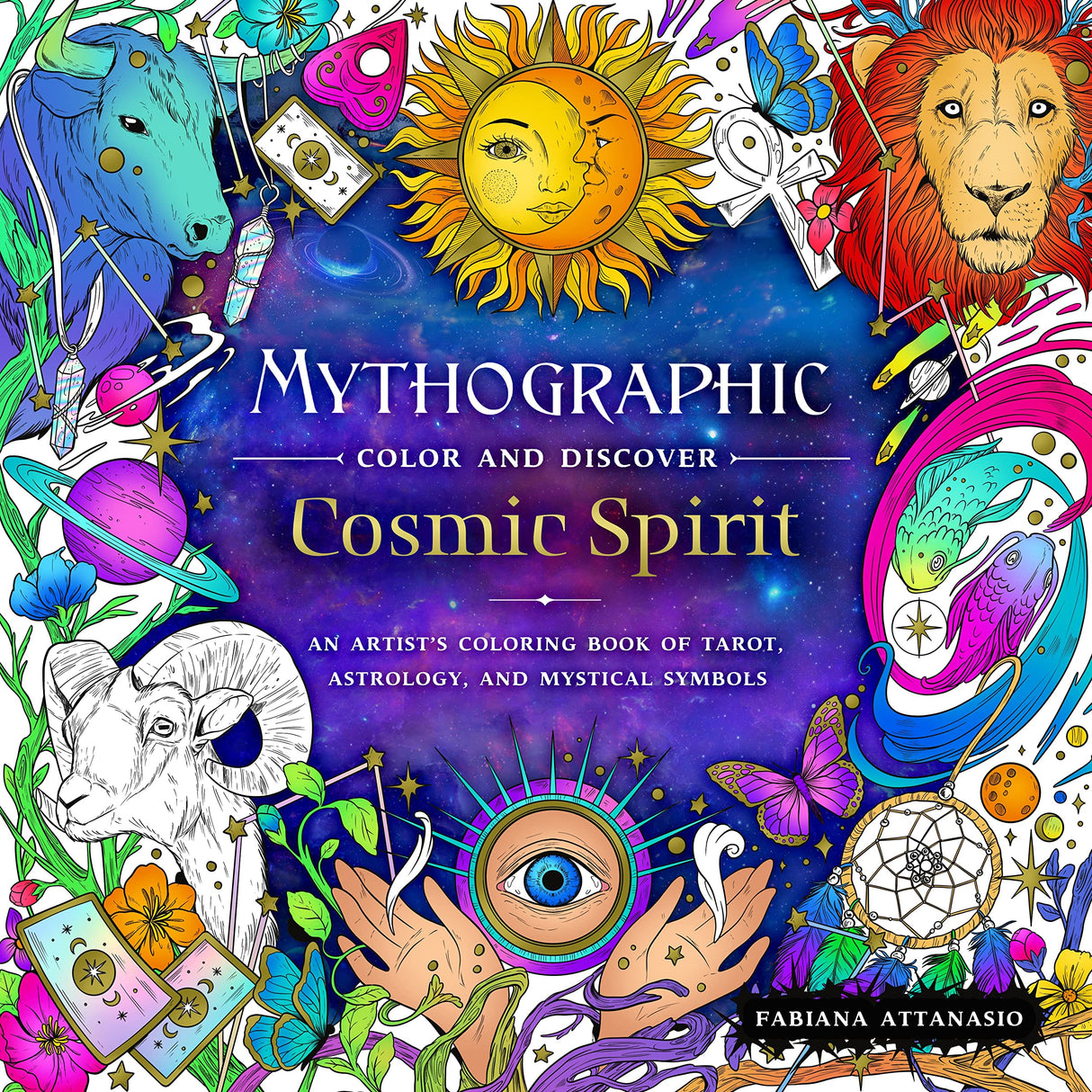 Mythographic Color and Discover: Cosmic Spirit: An Artist's Coloring Book of Tarot, Astrology, and Mystical Symbols WoodArtSupply