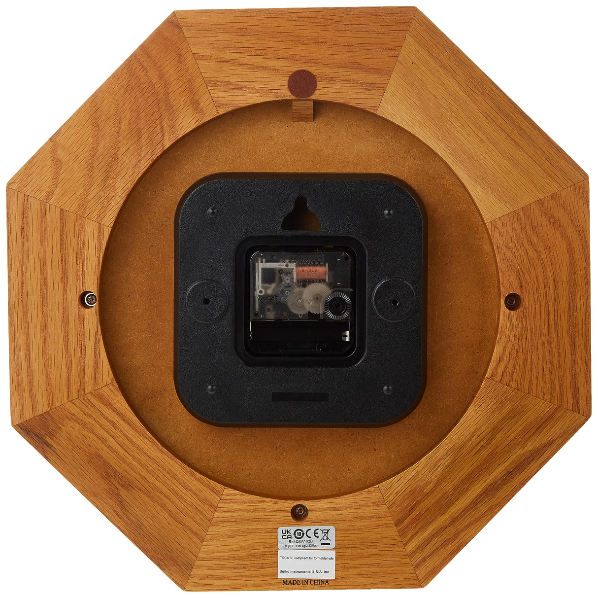 SEIKO 12 Inch Octagonal Solid Oak Wall Clock Seiko