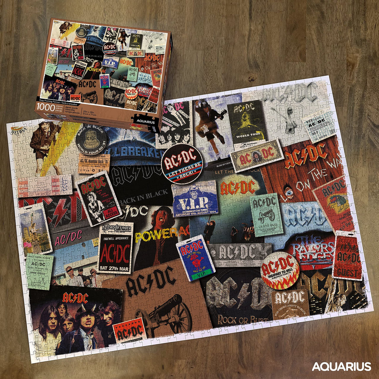 AQUARIUS AC/DC Albums Puzzle (1000 Piece Jigsaw Puzzle) - Officially Licensed AC/DC Merchandise & Collectibles - Glare Free - Precision Fit - 20 x 28 Inches AQUARIUS