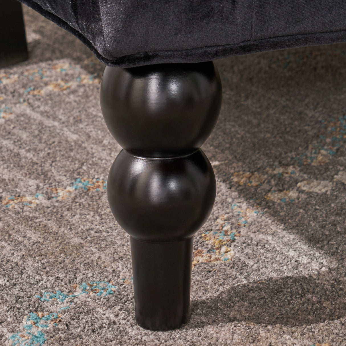 Christopher Knight Home Leora Modern Glam Tufted Velvet Wingback Loveseat, Black / Dark Brown Christopher Knight Home