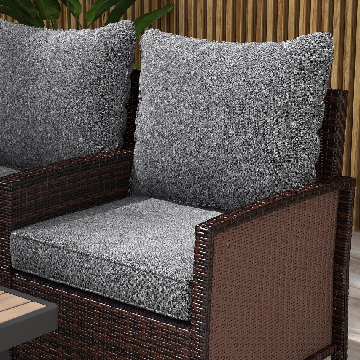 Outsunny 4-Piece Patio Chair Cushion and Back Pillow Set, Seat Replacement Patio, Cushions Set for Outdoor Garden Furniture, Gray Outsunny