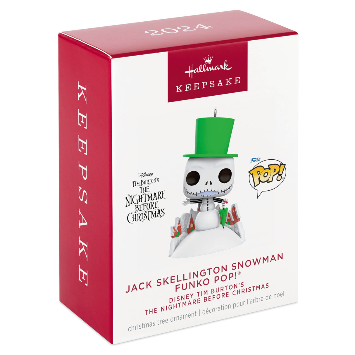 Hallmark Keepsake Christmas Ornament 2024, Disney Tim Burton's The Nightmare Before Christmas Jack Skellington Snowman Funko POP!, Gifts for Disney Fans Hallmark Keepsake