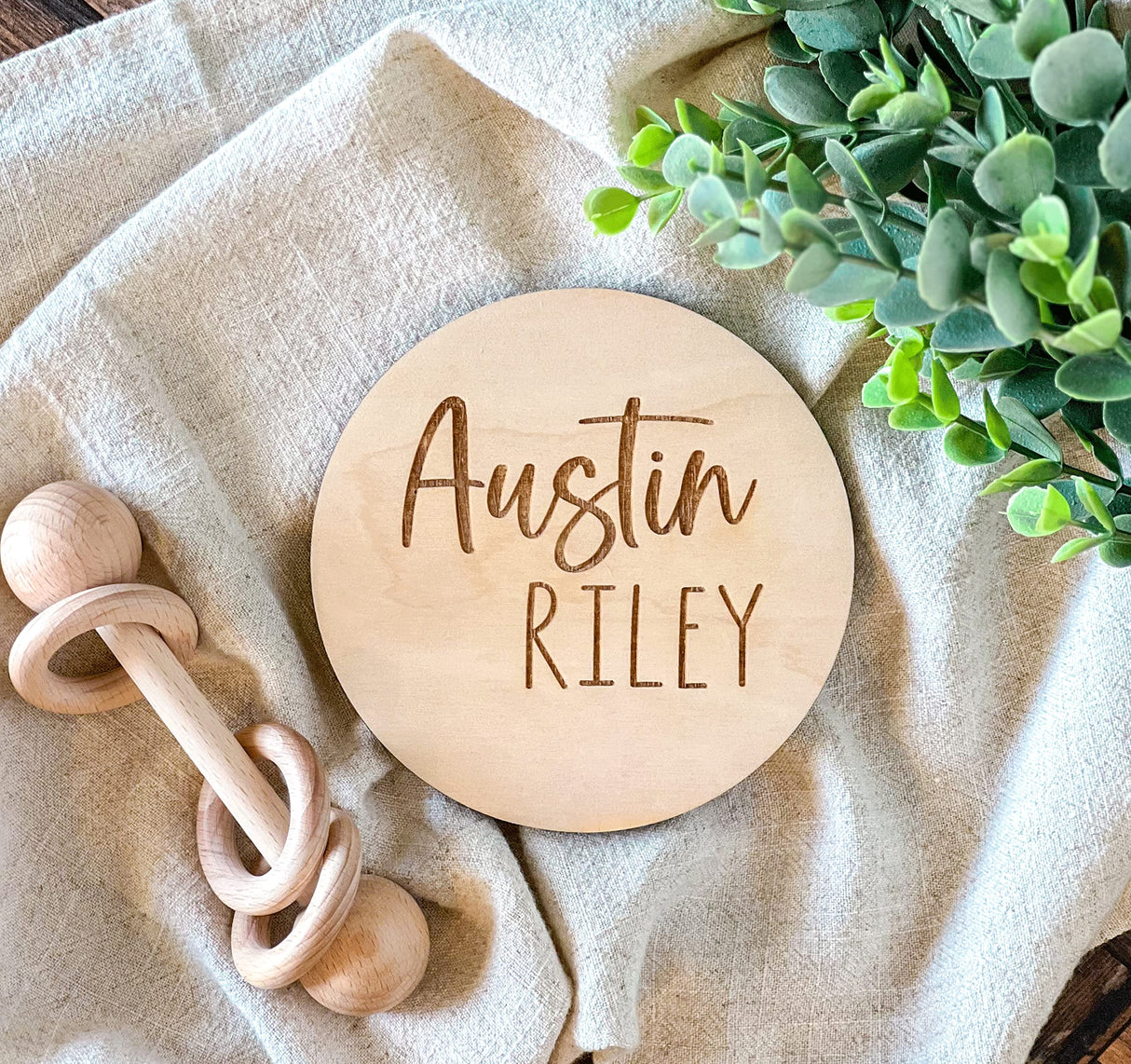 Personalized Newborn Announcement Sign for Hospital - Single Sided - Wooden Birth Announcement Sign - Name Baby Announcement Sign Customized Gender Generic