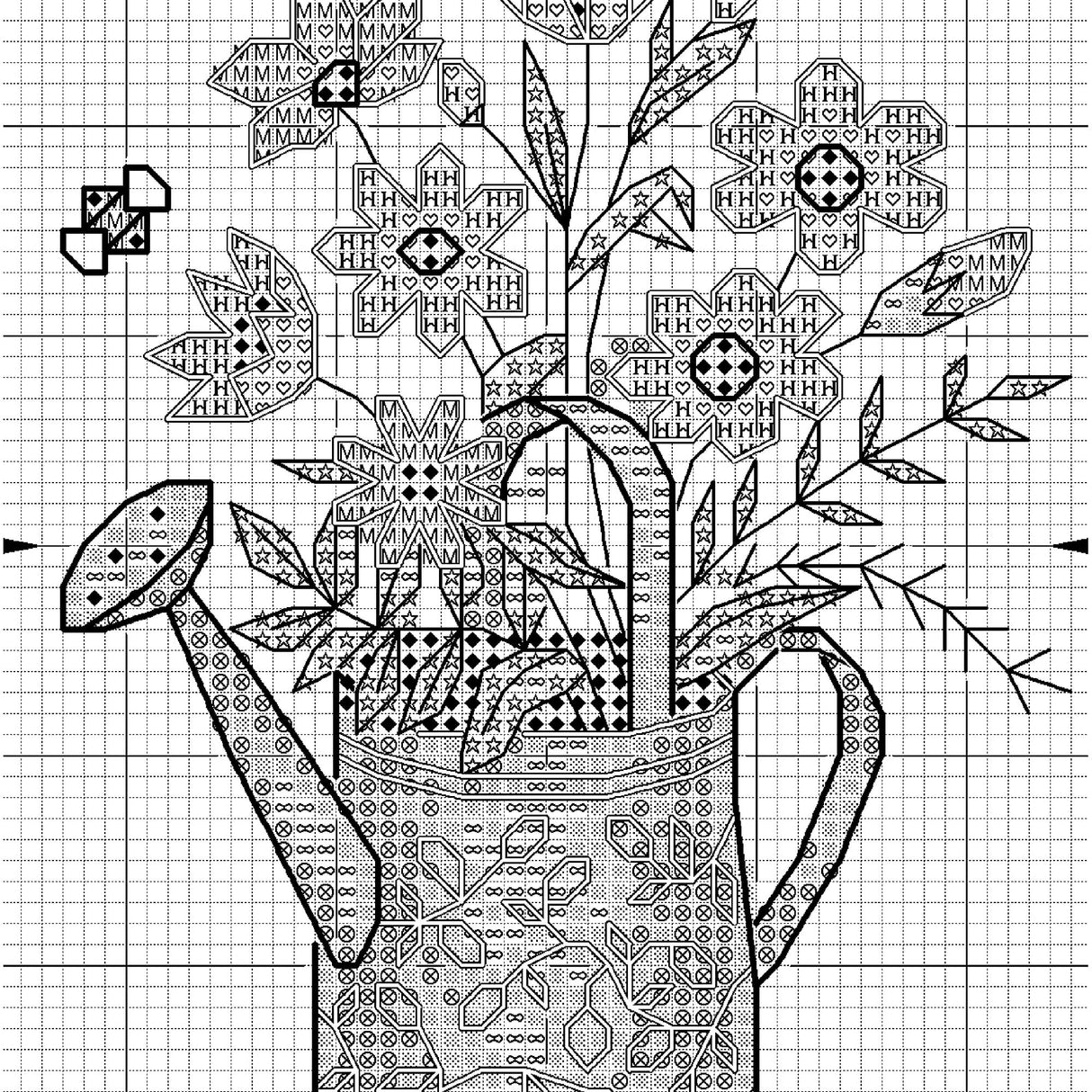 Dimensions 72-76319 Watering Can Counted Cross Stitch Kit for Beginners, 6" D, Multicolor, 5pcs Dimensions