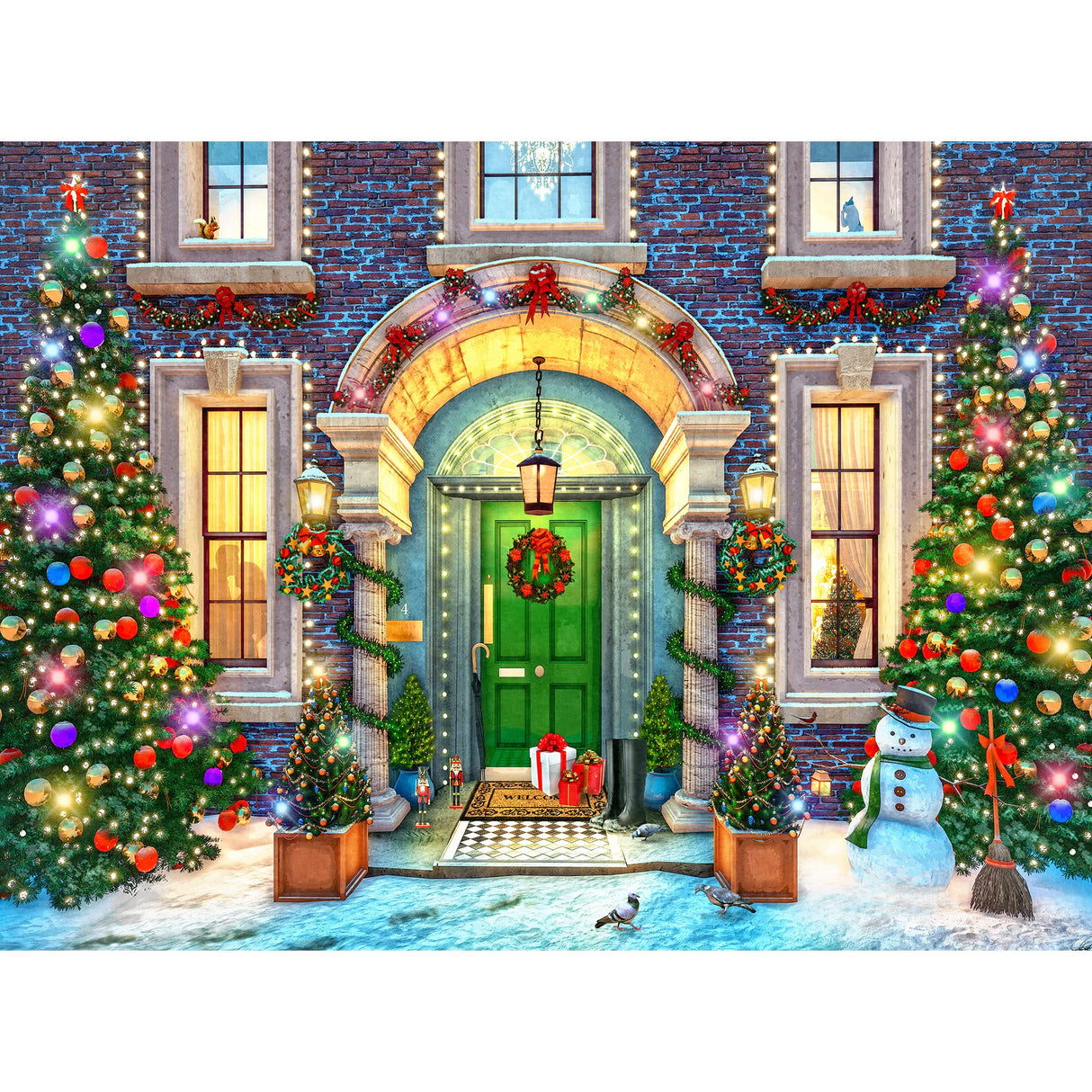 RoseArt - Kodak Premium Holiday Light Up - Christmas Facade - 500 Piece Jigsaw Puzzle for Adults RoseArt