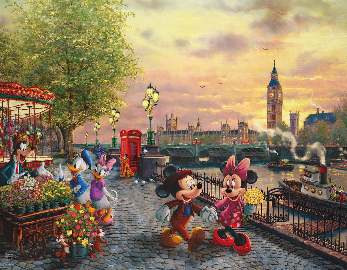Ceaco - 4 in 1 Multipack - Thomas Kinkade - Disney - Mickey & Minnie - (4) 500 Piece Jigsaw Puzzles Ceaco