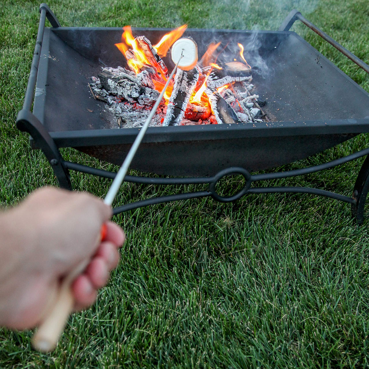 MalloMe Smores Sticks for Fire Pit Long - Marshmallow Roasting Sticks Smores Kit - Smore Skewers Hot Dog Fork Campfire Cooking Equipment, Camping Essentials S'mores Gear Outdoor Accessories 32" 5 Pack MalloMe