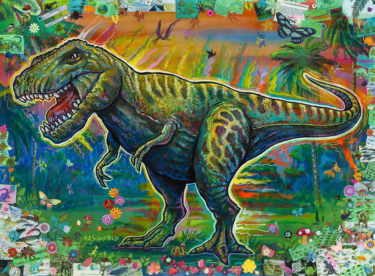 Easy Planet T-Rex, King of The Dinosaurs 500 Piece Jigsaw Puzzle 17" x 22" Finished Size – Dinosaur Theme Jigsaw Puzzles for Adults and Kids Easy Planet