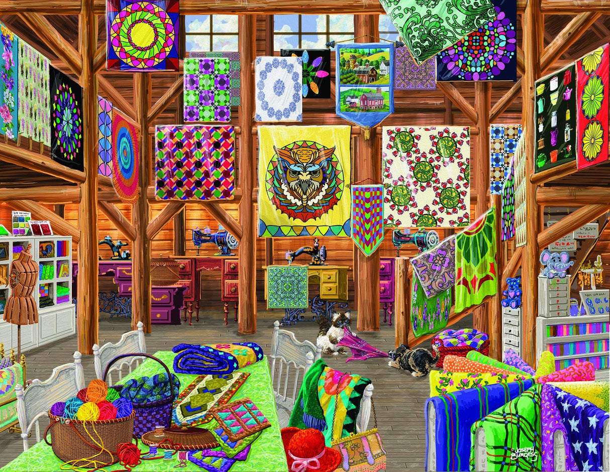 SUNSOUT INC - Quilted with Love - 1000 pc Large Pieces Jigsaw Puzzle by Artist: Joseph Burgess - Finished Size 27" x 35" - MPN# 38811 SunsOut