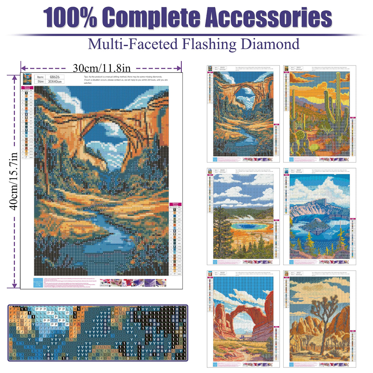 Canrichshop 6 Pack National Park Diamond Painting Kits for Adults,Lanscape Diamond Art Kits Beginner,5D Full Drill Diamond Dot,Gem Art Crafts for Adults Wall Decor 12x16inch Canrichshop