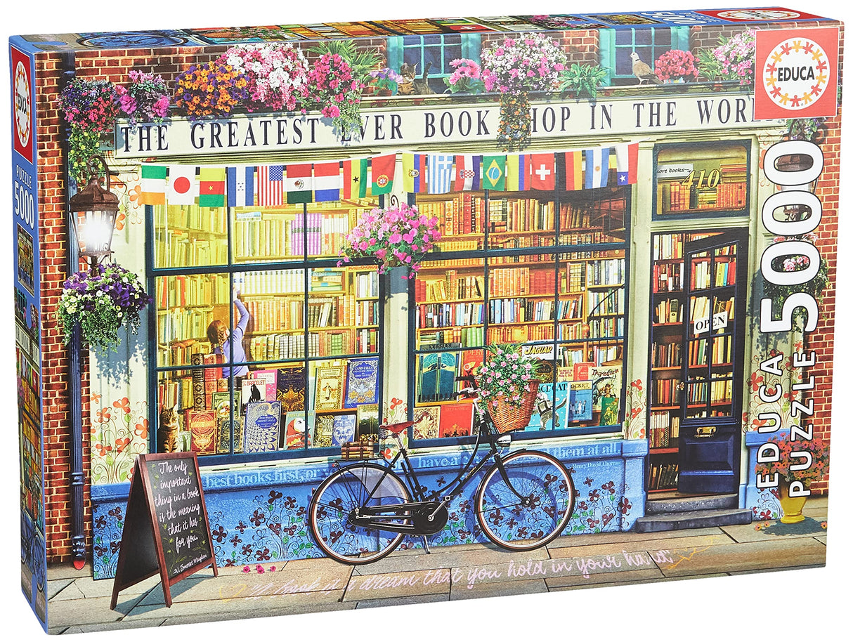 Educa - Greatest Bookshop in The World - 5000 Piece Jigsaw Puzzle - Puzzle Glue Included - Completed Image Measures 61.75" x 42.25" - Ages 14+ (18583) Educa