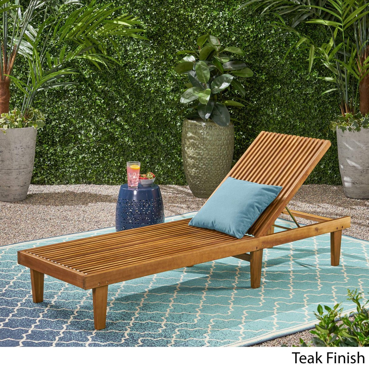 Christopher Knight Home Addisyn Outdoor Wooden Chaise Lounge, Teak Finish Christopher Knight Home