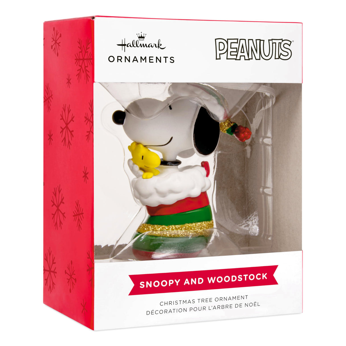Hallmark Peanuts Snoopy and Woodstock in Stocking Christmas Ornament, Gifts for Peanuts Fans Hallmark