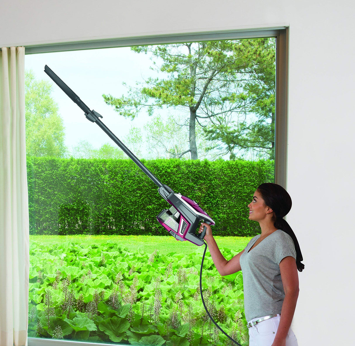 Shark HV322 Rocket Deluxe Pro Corded Stick Vacuum with LED Headlights, XL Dust Cup, Lightweight, Perfect for Pet Hair Pickup, Converts to a Hand Vacuum, with Pet Attachments, Bordeaux/Silver Shark