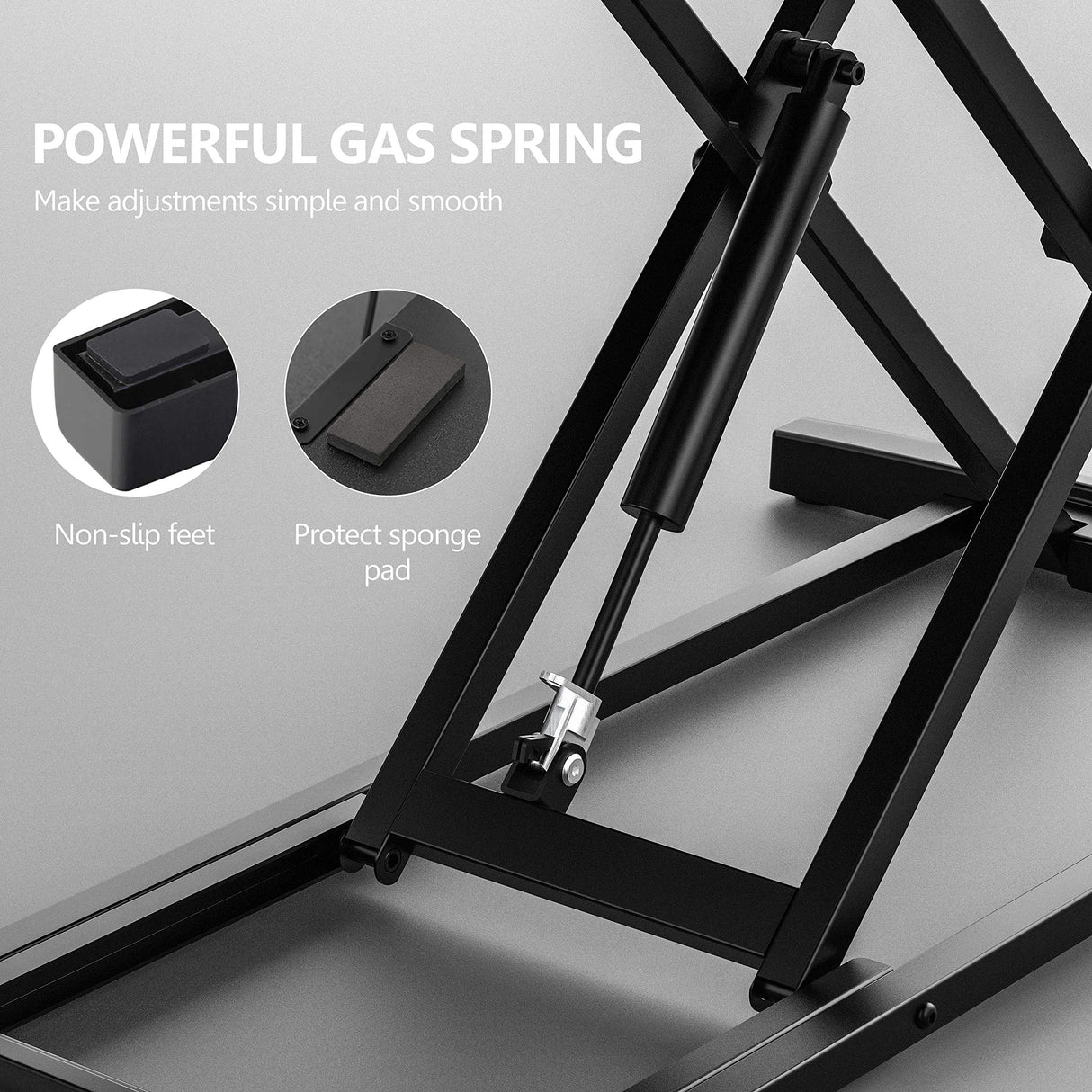 FITUEYES Height Adjustable Standing Desk 32” Wide Sit to Stand Converter Stand Up Desk Tabletop Workstation for Dual Monitor Riser FSD308001WB FITUEYES