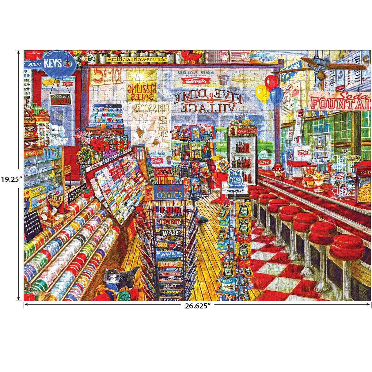 RoseArt - Back to The Past - Local Five and Dime - 750 Piece Jigsaw Puzzle for Adults RoseArt