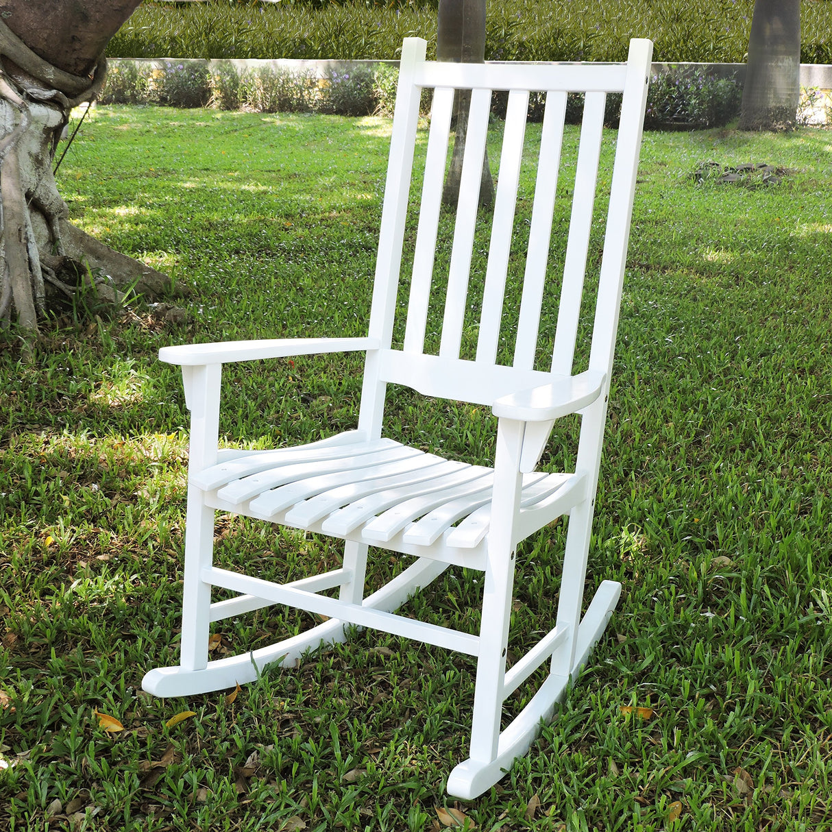 Merry Garden - White Porch Rocker/Rocking Chair Acacia Wood Merry Pet