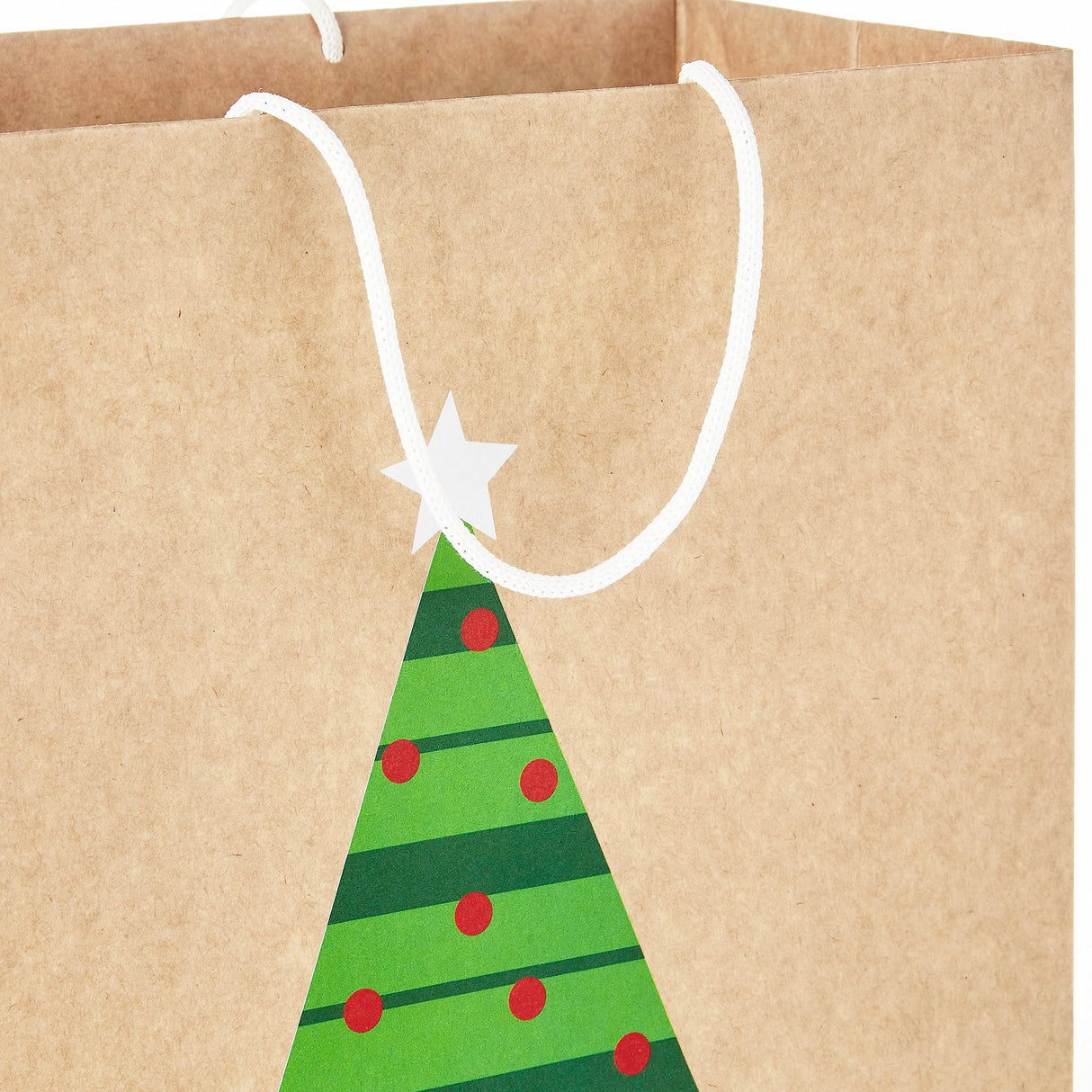 Hallmark Christmas Gift Bags for Kids (8 Bags: 3 Small 6", 3 Medium 9", 2 Large 13") Recyclable Kraft with Santa, Lights and Tree Hallmark