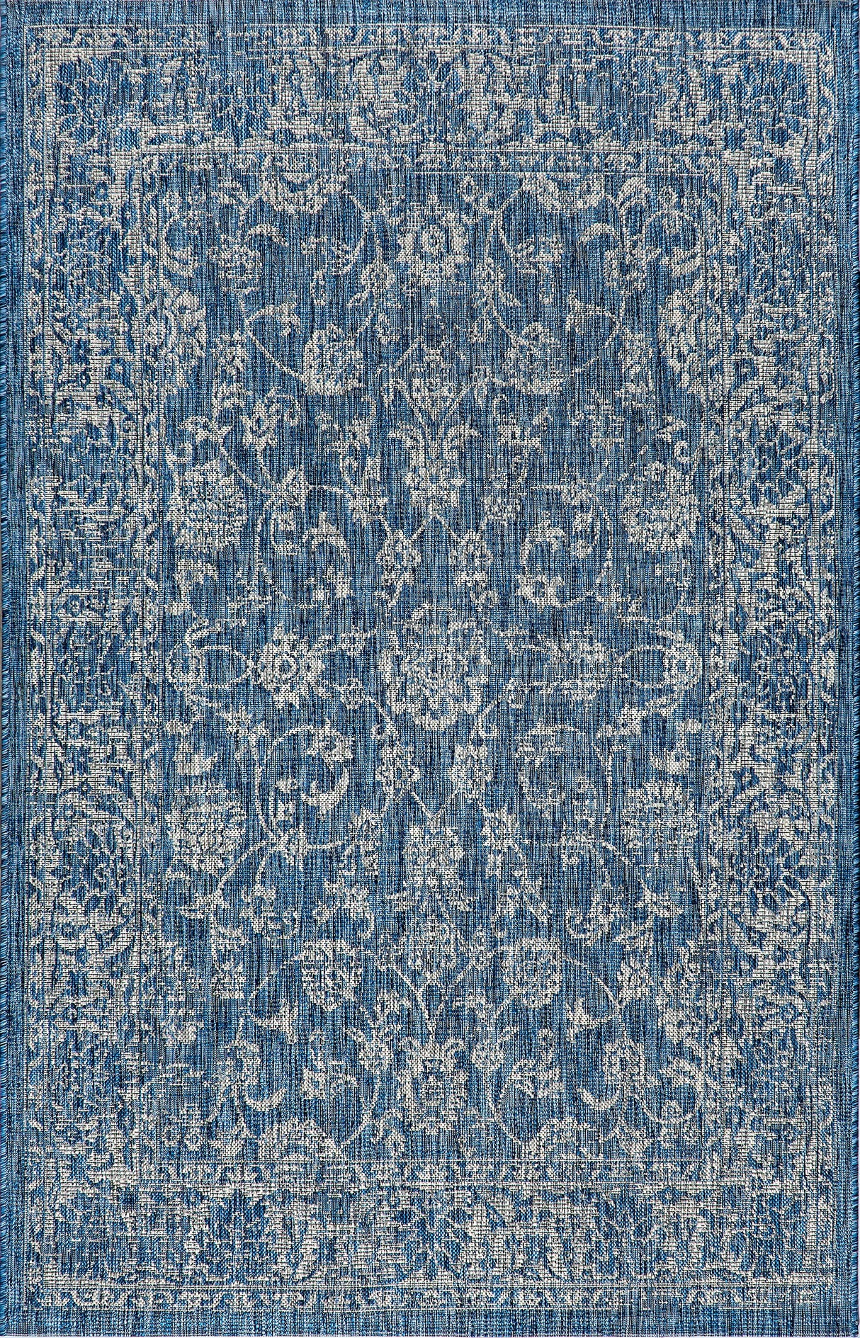 JONATHAN Y Weave Floral Indoor Outdoor Area Rug 8X10 Navy/Gray, Tela Bohemian Textured for Backyard, Patio, Porch, Easy-Cleaning, High Traffic, Pet-Friendly, Non-Shedding (SMB100B-8) JONATHAN Y