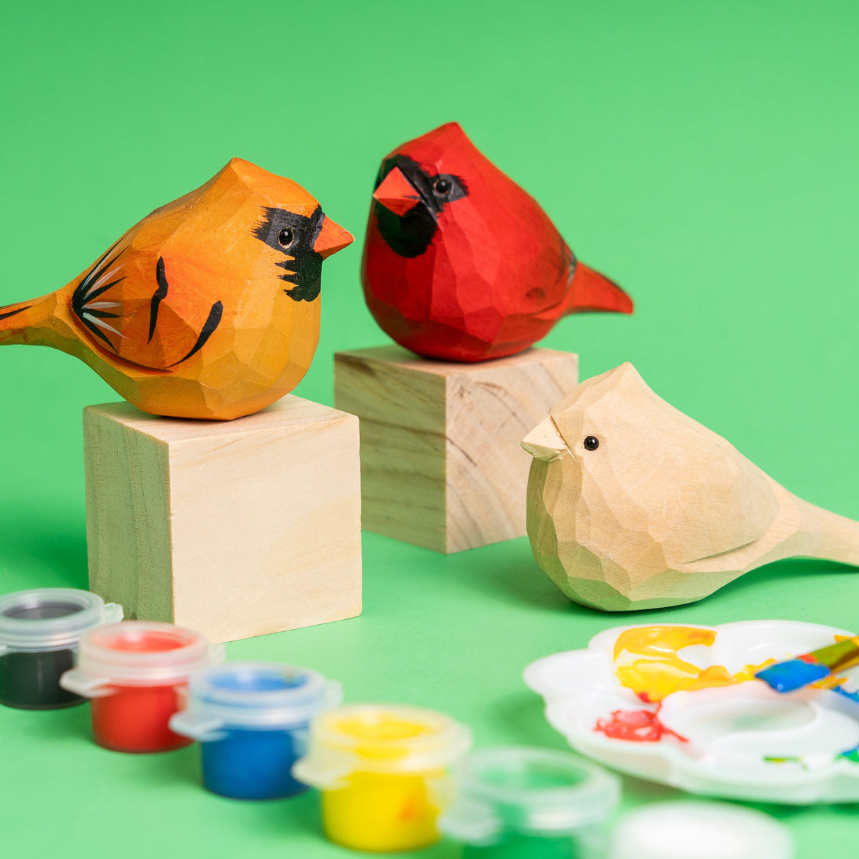 Hand-Carved Cardinal Bird DIY Painting Kit β Nature-Inspired Decor & Gifts