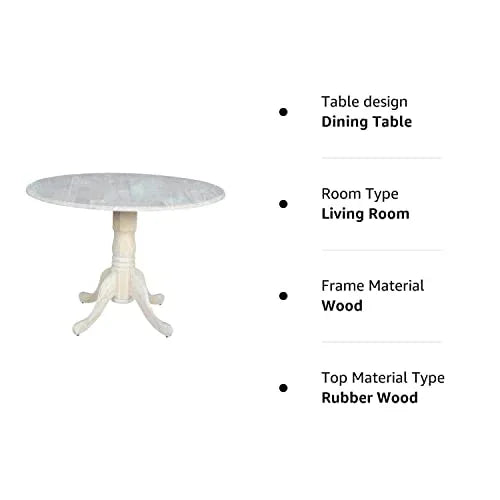 "International Concepts 42-Inch Dual Drop Leaf Table, Unfinished IC International Concepts