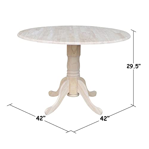 "International Concepts 42-Inch Dual Drop Leaf Table, Unfinished IC International Concepts