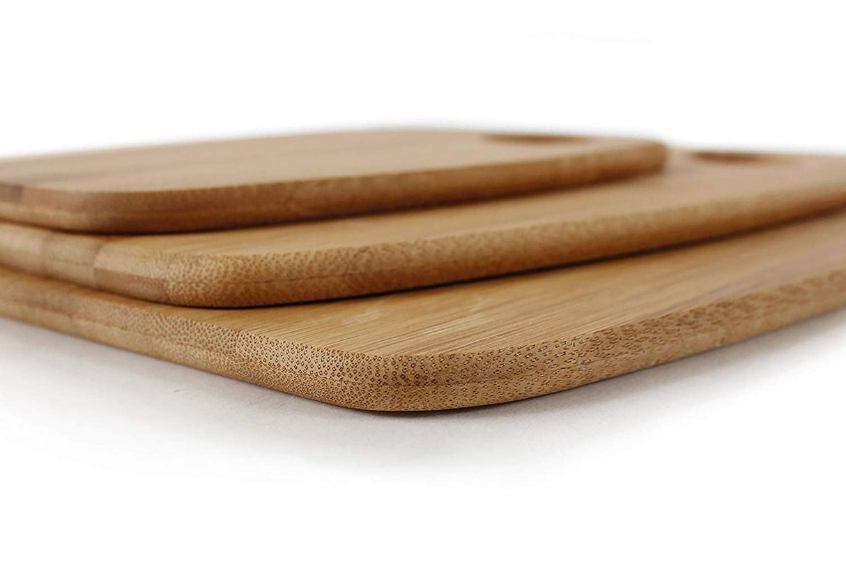 (Set of 12) 12"x9" Round Edge Bulk Plain Bamboo Charcuterie, Serving Tray, Chopping, Cutting Board for Customized Engraving Gifts (With Handle) Invisioncorp