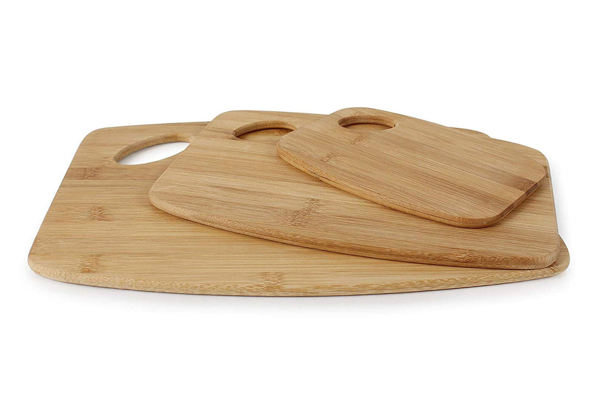 (Set of 12) 12"x9" Round Edge Bulk Plain Bamboo Charcuterie, Serving Tray, Chopping, Cutting Board for Customized Engraving Gifts (With Handle) Invisioncorp