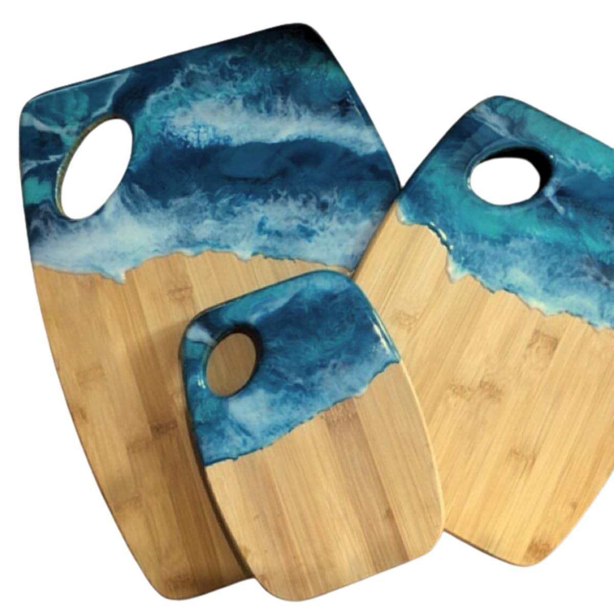 (Set of 12) 12"x9" Round Edge Bulk Plain Bamboo Charcuterie, Serving Tray, Chopping, Cutting Board for Customized Engraving Gifts (With Handle) Invisioncorp