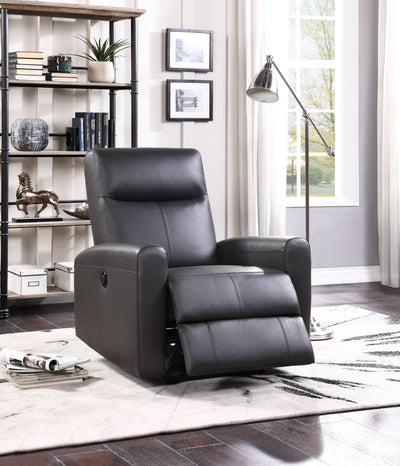 Blane Top Grain Leather Match Power Motion Recliner - Brown