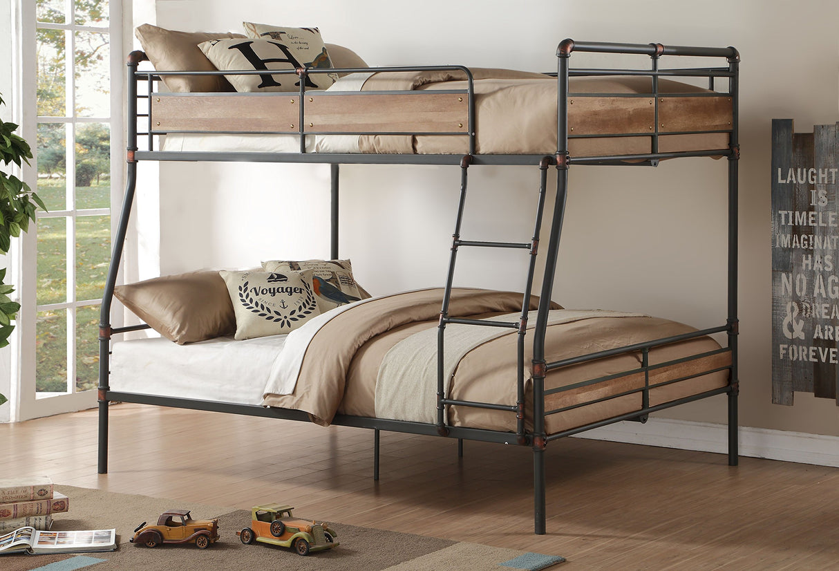 Acme Brantley II Full XL Over Queen Metal Bunk Bed in Sandy Black Acme
