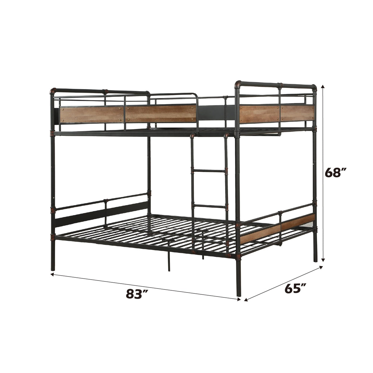 Acme Brantley II Queen Over Queen Metal Bunk Bed in Sandy Black Acme