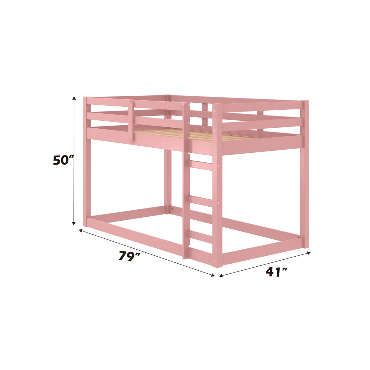Acme Gaston II Twin Loft Bed in Pink Finish Acme