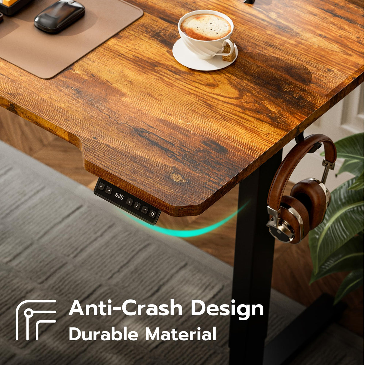 Acrolix 71" Reversiable L-Shaped Electric Standing Desk Adjustable Height Gaming Stand Up Corner Desk Sit Stand Home Office Computer Desk with Splice Board,Rustic Brown Top Acrolix