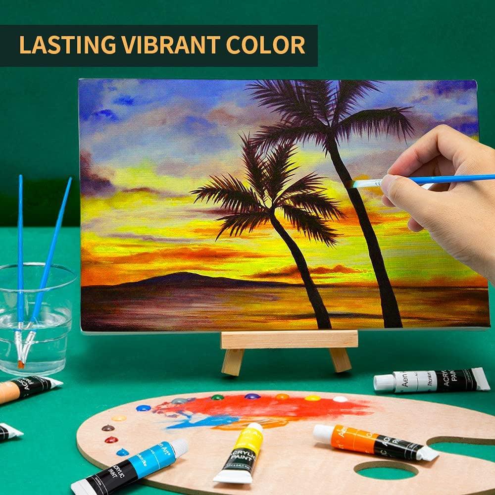 Acrylic Paint Set, 16 Colors Painting Supplies for Canvas Wood Fabric Ceramic Crafts, Non Toxic&Rich Pigments WoodArtSupply