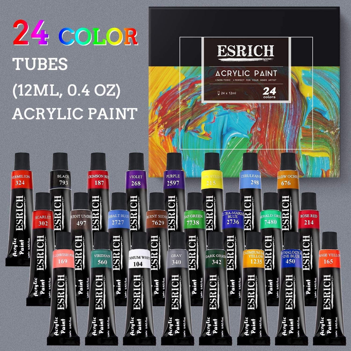 Acrylic Paint Set,57 PCS Paint Brushes, Acrylic Paint, Easel, Canvases, Painting Pads,Palette, Paint Knife, Brush Cup and Art Sponge WoodArtSupply