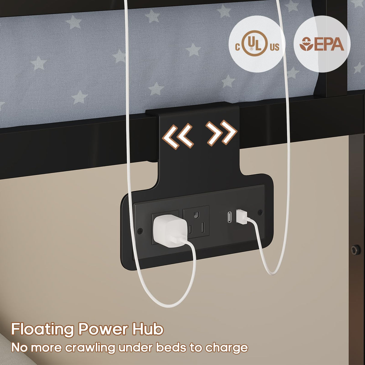 ADORNEVE Low Bunk Bed Twin Over Twin with Storage Staircase, Drawers & Shelves, RGB LED Lights Metal Floor Bunk with Power Outlet, Full-Length Guardrail & Metal Slats, for Small Space, Kids, Black ADORNEVE