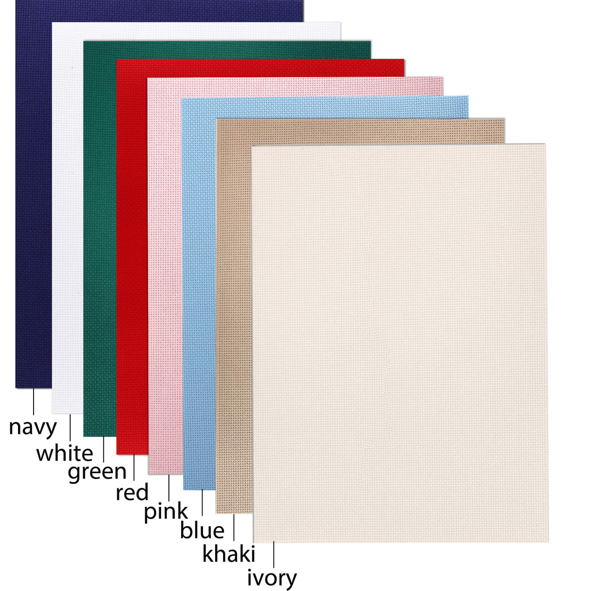 Aida Cloth 14 Count Cross Stitch Fabric 12 by 18 Inch,8 Color Yurdon