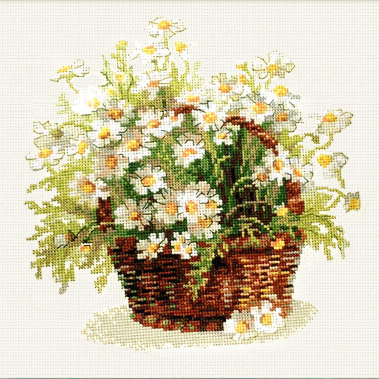 Aida Cloth 14 Count Cross Stitch Fabric,19×28inch (14CT, Off White) Donmon